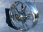 09-25 Harley Chrome 18" Rear Enforcer Wheel Street Glide Touring Outright Sale. Fixed Price $939.95.