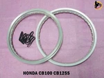 Honda CB100 CB125S Front+ Rear Aluminium Silver Wheel Rim Set *NAN4338*. Fixed Price $173.75.