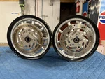 Oem Harley Davidson 16 Front Rear 9 Spoke Wagon Wheel 43345-00 43402-00B Fs. Fixed Price $550.00.