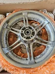 Harley 17 Slotted 6 Spoke Chrome Wheel. Fixed Price $400.00.