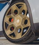 Unplugged Performance Cybrhex Forged Wheel & Tires Bronze Tesla 3. Fixed Price $2995.00.