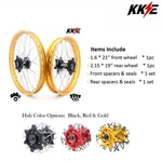 Kke 21/19 Dirt Bike Wheels For Suzuki RM125 RM250 96-2008 Cnc Hub Red Gold Black. Fixed Price $549.00.