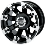 Moose 393X Wheel - Black Front 12X7 4/136 4+3. Fixed Price $144.95.