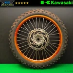 2001 Kawasaki KX125 Front Wheel Hub Bronze Excel Rim Tire Assembly 41034-1300. Fixed Price $109.10.