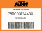 Ktm Genuine 7811000124430 -. Fixed Price $779.97.