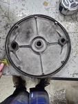 Harley Shovelhead Ironhead Sportster Hamburger Front Brake Drum Backing Plate. Fixed Price $55.00.