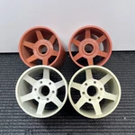 Tamiya Bmt Rear Wheels For Foam Tires Lot Of 4 Red White Vintage Nitro Rc. Fixed Price $9.99.