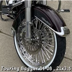 21X3.5 Fat Spoke Front Wheel For Harley Touring Electra Road Glide Flt Flh 00-07. Fixed Price $359.78.