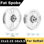 21" 2.15" Front 16" 3.5" Rear Fat Spoke Wheels Rim For Harley Dyna Street Bob. Fixed Price $757.39.