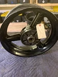 64111-08F01-019 Suzuki Rear Wheel 2002 Katana GSX750 Black Finish. Fixed Price $85.00.