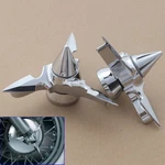 Pair Chrome Spun Blade Spinning Front Axle Cap Nut Cover For Harley Touring Dyna. Fixed Price $23.96.