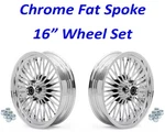 Fat Spoke 16" Chrome Wheel Set Harley Electra Glide Ultra Road King Street 00-08. Fixed Price $619.11.