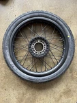 1974 Ducati 750 Gt Bevel Front Wheel With Fresh Battlax BT46 (august 2024). Fixed Price $520.00.
