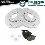 Front Ceramic Brake Pad & Performance Drilled Slotted Coated Rotor Kit. Fixed Price $125.14.