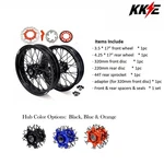 Kke 17" Supermoto Wheels For Ktm 2000-2002 Exc Mxc Cnc Black Blue Orange Hubs. Fixed Price $989.00.