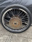 Harley Davidson Softail & Dyna Wide Glide Chrome 21" Front Wheel Rim Tire Rotor. Fixed Price $300.00.