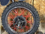 1997 Yamaha RT100 Rear Back Wheel Rim Assembly, Holds Air, Tire Mfg. Late 2021. Fixed Price $141.75.