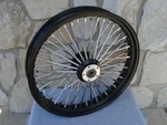 23 X 3.5" Black 48 Fat King Spoke Dual Disc Front Wheel 00-07 Harley Touring. Fixed Price $349.95.
