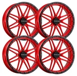 (SET-4) Raceline Krank Gloss Red 22X7 4X137 0MM Wheels Rims Inch. Fixed Price $870.00.