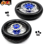 Kke 17" Supermoto Wheels Tires Set Fit Suzuki DR650SE 1996-2026 Rims Blue. Fixed Price $1099.00.