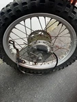 1974 Kawasaki Complete Rear Wheel Assembly. Fixed Price $85.84.
