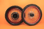 2010 04-13 Red Front Rear Wheel Set Hub Rims Spoke Tire Center. Fixed Price $499.99.