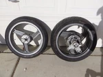 Kawasaki Enkei Set Rims J 17XMT3.50 17XMT5.50 Dot Tubeless F-1258 R-1259 Tires. Fixed Price $199.99.