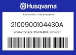 Husqvarna Genuine Vorderrad Kpl. 3.5X17" Schwarz - 2100900104430A. Fixed Price $602.13.