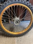 199? Suzuki RM125 RM250 Gold Excel Front Wheel 21 In With Tire ** Free Ship. Fixed Price $150.00.