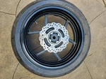 13-25 Kawasaki 636 ZX6R Rear Wheel Rim Straight Good Tire !!! Abs. Fixed Price $329.00.