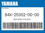 Yamaha Genuine Rear Wheel Sub-assy B4X-25302-00-00. Fixed Price $434.73.