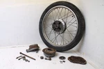 1972 Yamaha U7E V70 75 Scooter Rear Back Wheel Rim With Axle And Brake Plate. Fixed Price $229.95.