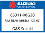 Suzuki Oem Part 65311-08G20 Rim, Rr Wheel (14X1.60). Fixed Price $291.84.