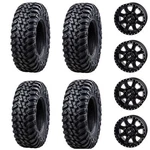 Tusk Terrabite 28X10-14 TIRES/4/156 Cascade Wheel Black 14X7 4.0 + 3.0 (set 4). Fixed Price $1199.79.