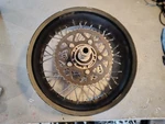 2020 Ducati Cafe Racer 50222241AA 17" Spoked Rear Rim And Carrier. Fixed Price $700.00.