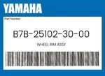 Yamaha Genuine Wheel Rim Assy B7B-25102-30-00. Fixed Price $391.45.