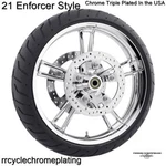 Chrome 21 Enforcer Front Wheel Shink Tire Rotor Reinforcer 08-23 Road Glide Fltr. Fixed Price $1450.00.