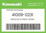 Kawasaki Genuine TIRE,FR,2.50-14 4PR,GS-45F(IRC 41009-0231. Fixed Price $66.71.