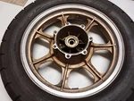Kawasaki KZ750N Spectre Rear Wheel With Hub Fits 1981-1983. Fixed Price $50.00.