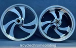 Chrome Victory Vegas Hammer Jackpot Billet Front 21" Rear 18" Rim Wheels Exchan. Fixed Price $995.00.