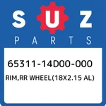 65311-14D00-000 Suzuki Rim,rr WHEEL(18X2.15 Al) 6531114D00000, New Genuine Oem P. Fixed Price $588.88.
