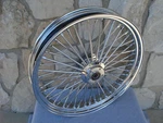 23" X 3.5" Chrome 48 Fat King Spoke Front Wheel 00-07 Harley Touring Bagger. Fixed Price $599.00.