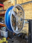 98 99 Kawasaki ZX9R Front Wheel Rim Straight Polished. Fixed Price $150.00.