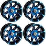 Atv/utv Wheels Set 14IN Moose 387X Blue 4/137 4+3 Can. Fixed Price $561.04.