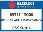 Suzuki Oem Part 65311-13G00 Rim, Rear Wheel (14M/CXMT4.50. Fixed Price $352.83.