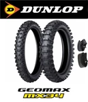 Dunlop MX34 Geomax 80/100-21 & 120/80-19 Tire Set+tubes Kawasaki KX250 KX450 500. Fixed Price $248.98.