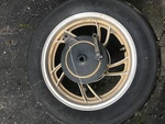 1980 Yamaha XJ650 Maxim Motorcycle Midnight Nebular Gold Rear Wheel Rim Drive. Fixed Price $119.85.