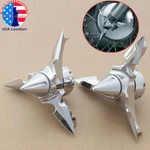 Front Spun Blade Spinning Axle Cap Nut Covers For Harley Touring Dyna Softail. Fixed Price $23.99.