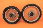 2006 06-17 CRF150F Oem Front Rear Wheel Set Hub Rim Spokes Tire Center. Fixed Price $499.99.