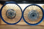 90-97 Yamaha Front Rear Wheel Set Blue Hub Disc Sprocket Rim Excel. Fixed Price $499.99.